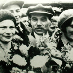Директор фабрики им. Ногина Н.М. Панов с Е.В. и М.И. Виноградовыми, 1935 год